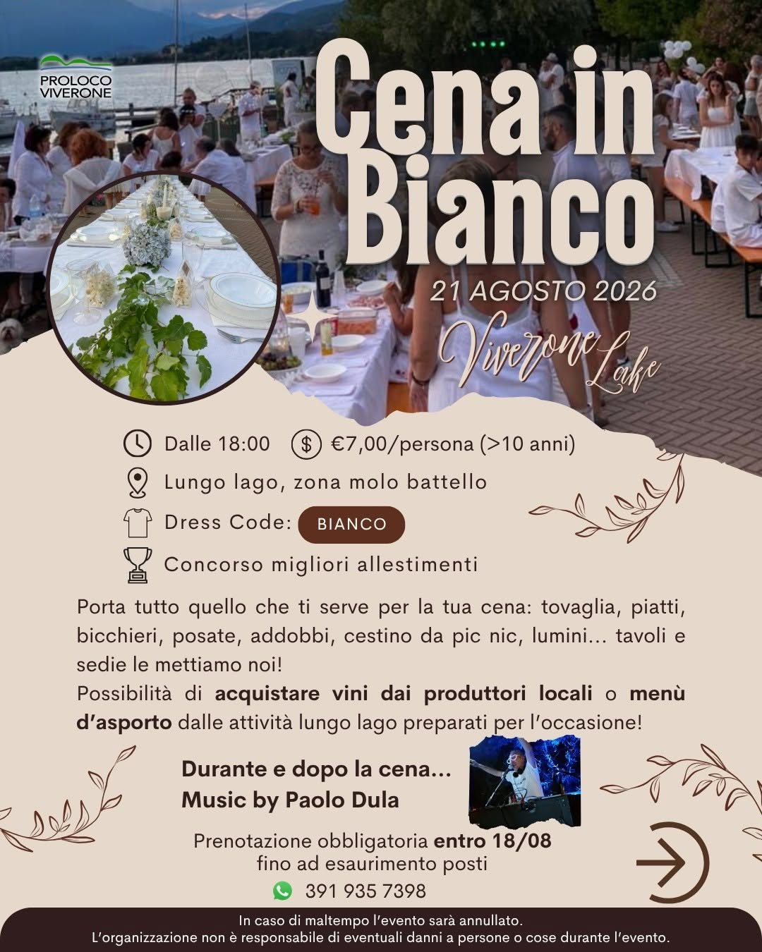 cena in bianco 2026